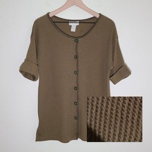 Vintage Express Tricot Waffle Knit Oversized Top